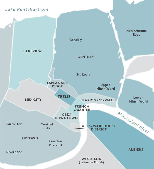 New Orleans Map Of Neighborhoods Neighborhood Guides | New Orleans